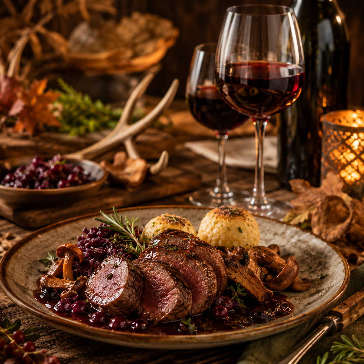 Wein und Wild Menü